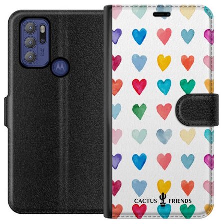 Yhteensopiva Lompakkokotelo Motorola Motorola Moto G60S Cactus and Friends - Watercolor Love Grid