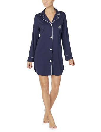 Lauren Ralph Lauren Homewear Lrl Hammond Knit Collar Sleepshirt - Blue - XS