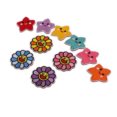 10 stk. stjernebroderi strygemærker, broderi klistermærke strygemærker sy-på mærkat klistermærker til tøj, rygsække, jeans, hatte, reparation og 