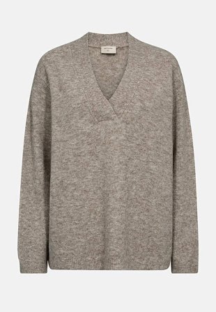 Freequent - Stickad, supermjuk tröja - beigemelange - för damer - M (40) - Cellbes