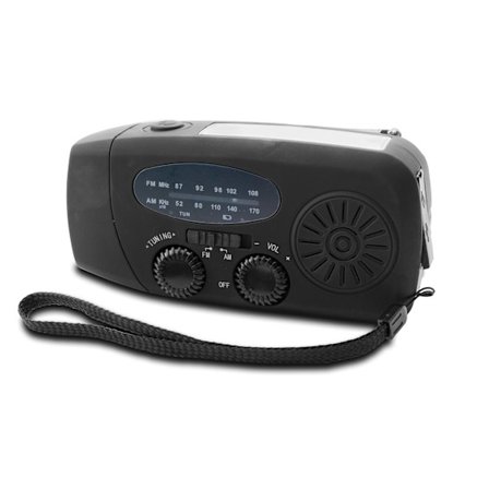 Kampiradio aurinkolaturilla, Hätäradio & Powerbank