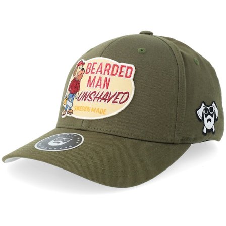 Bearded Man - Verde flexfit Boné - Unshaved Lumber Wooly Combed Olive Flexfit @ Hatstore