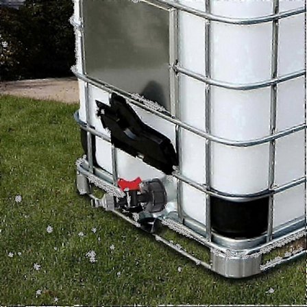 Splinterny 1000 liters IBC vandtank med S60x6 adapterventil og 3/4-Yvan (kun hane) [PB] n