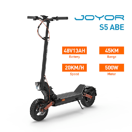 Elscooter JOYOR S5 Elektrisk skoter med ABE-certifikat - 500W Motor 48V13AH Batteriräckvidd 45KM Skivbromsar - Svart