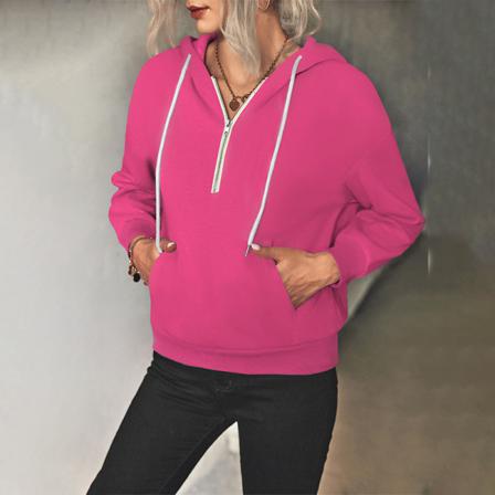 Enfärgade Sweatshirts För Kvinnor Med V-ringad Tröja