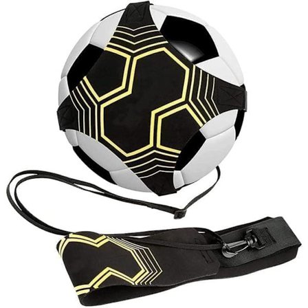 Elastisk træningselastik til fodbold - Gul/Sort, Til både børn og voksne, Passer til størrelse 3, 4, 5 bolde