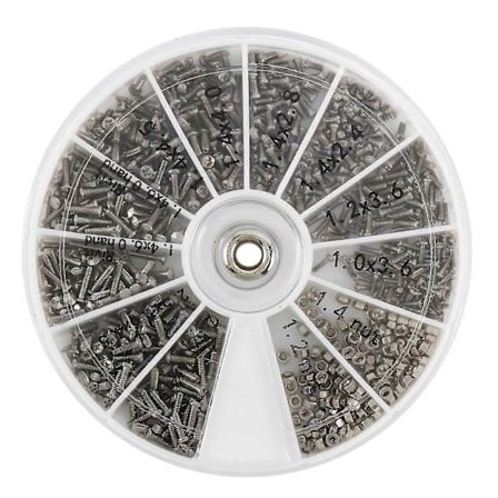 1000 st Rostfria Stålskruvar Set Skruvar Sortiment För PC Glasögon Mobiltelefon