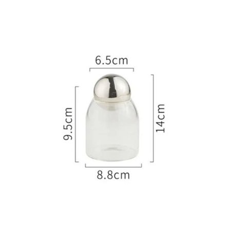 Te Kaffe Sukkerbeholder Matlagringsglass SILVER S