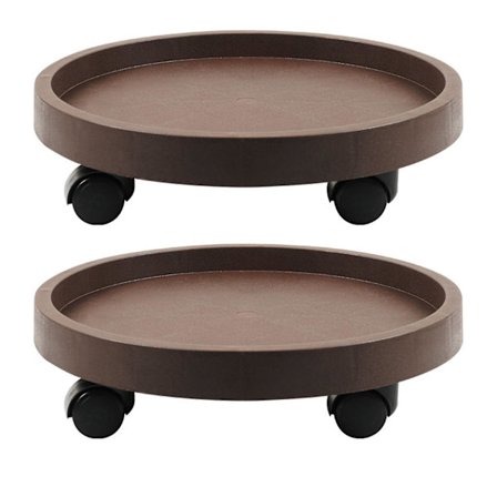 Tjock rund planteringsbricka med hjul Slitstark mobil blomkrukebas för stora krukväxter [L]