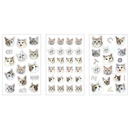 Tegneserie Katte Klistremerke Barn Belønningsklistremerke Kompatibel med Scrapbooking Journal Album Telefonveske Laptop Vannflaske Snøbrett