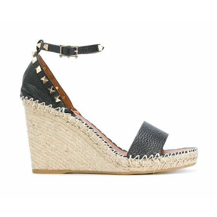 Valentino Garavani Wedges Sort, Dame Sandaler med kilehæl, Størrelse: 38 EU