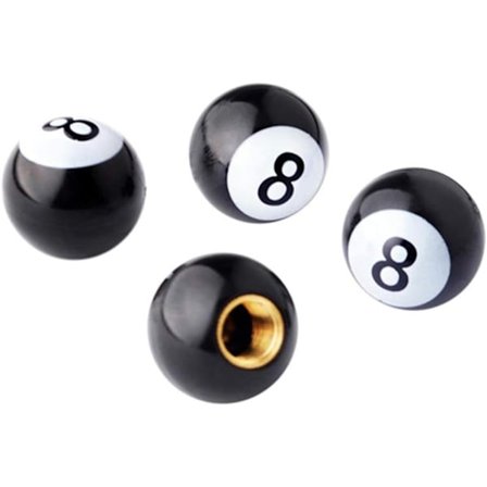 4-delt biljardkule dekkventilstammedeksel svart, 8-formet sfære
