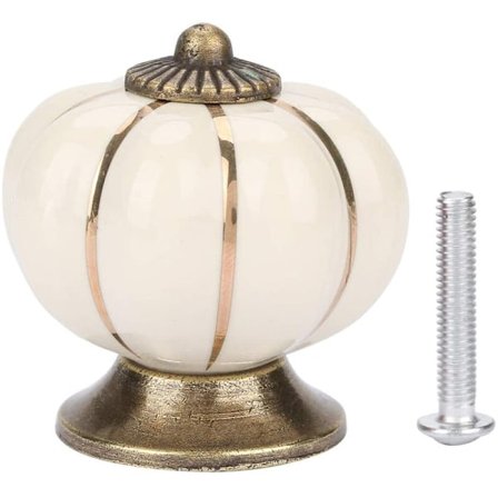 Keramisk Møbelknap 40mm Skabshåndtag Vintage Græskar med S