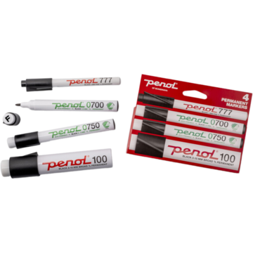 Merkepenn Penol Svart 4-pack