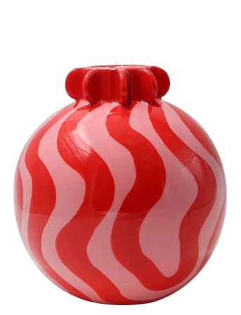 Que Rico Vase - Carmela - Happy Waves - Red - 15 CM