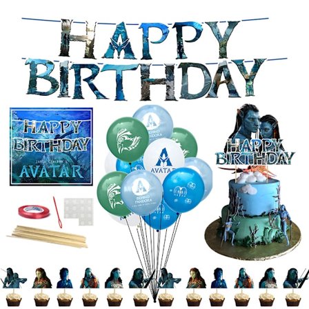 Avatar 2 tema fødselsdag ballon sæt, fødselsdag ballon dekoration til drenge og piger, spil tema fødselsdagsfest dekorationer