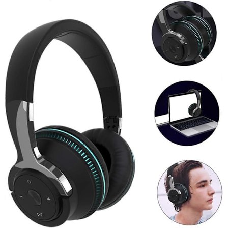 Trådløse on-ear Bluetooth 5.1 headset med mikrofon, foldbart design for komfort og bærbarhed