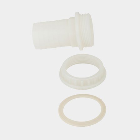 Złączka do zbiorników CAN-SB, prosta, 1 1/2", Ø38 mm, biała, plastik - Jachtowa