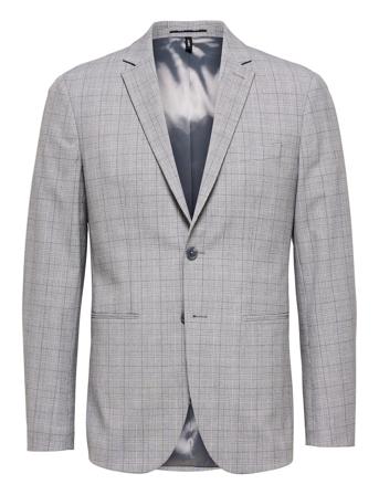 Slhslim-Liam Lt Grey Chk Blz Flex B Grey Selected Homme