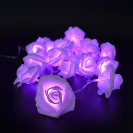 20 LED USB-drevne Premium String Romantiske Blomster Rose Fair