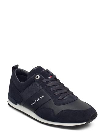Iconic Leather Suede Mix Runner Matalavartiset Sneakerit Tennarit Sininen Tommy Hilfiger