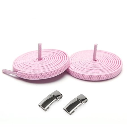 Elastiska skosnören utan knytband med spänne 1 par Rosa Rosa