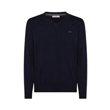 Sun68, V-neck Knitwear Blauw, Heren, Maat:M