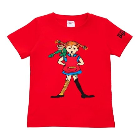 Pippi Langstrømpe - Pippi og Nilsson t-shirt rød
