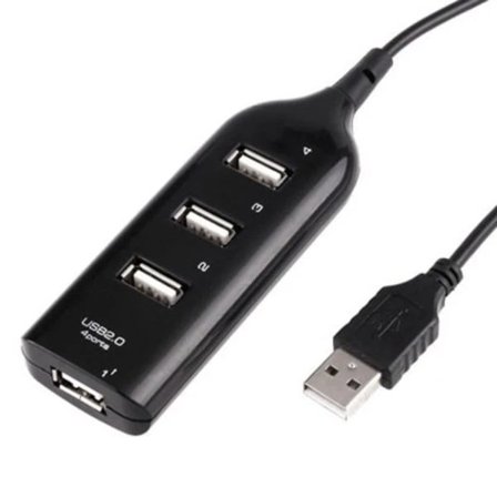 USB 2.0 Hub med 4 porte Sort