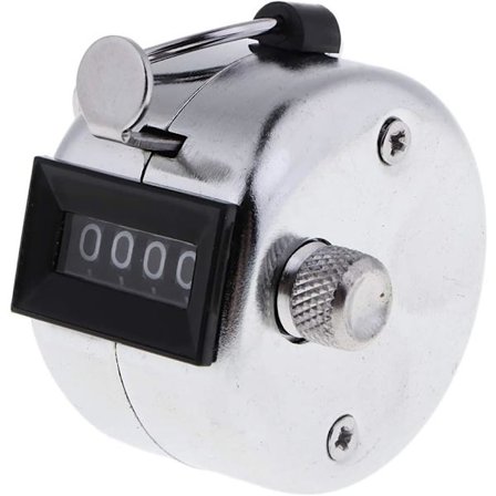 4-siffrig klickräknare - manuell metallräknare - klicker för räkning, markering av golf