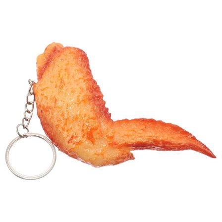 Kyllingvinge nøkkelring dekorativ nøkkelring bærbar nøkkelring realistisk mat nøkkelring