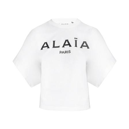 Alaïa T-shirt with logo Hvid, Dame T-shirts