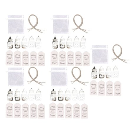 24 Set Babyflaskeåpner Sink Legering Søt Babyflaskeformet Flaskeåpner Baby Shower Returgift for Baby Shower Fest Sølv