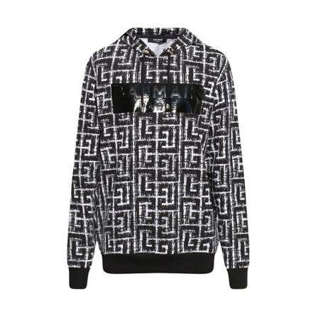 Balmain Monogrammed hoodie Sort, Herre