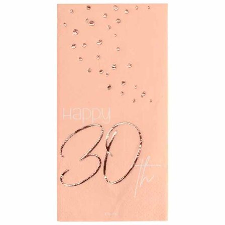 Servietter Elegant 30 år rosa 33 x 33 cm 10-pakke