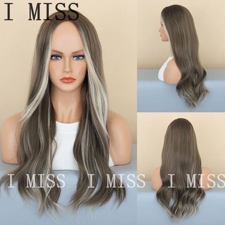 Flaxen Curl Fashion Dam naturlig syntetisk peruk