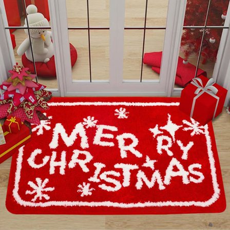 Julegulvmatte, 40x60cm Juledørmatter, Jule-sklisikker matte, Juletrykt matte, Julevelkomstmatte, for julehjeminnredning