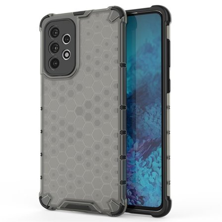 Honeycomb-etui pansrede deksel med en gelramme for Samsung Galaxy A73 svart