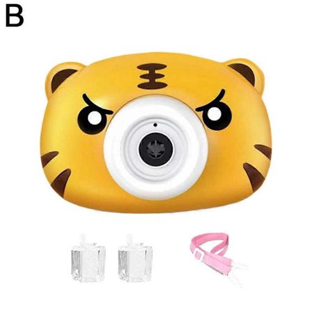 Automatisk boblemaskine til børn med lys og musik, kamera legetøj, gave (FMY) Tiger