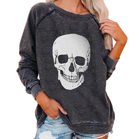 Toppar Med Print För Damer Halloween- Printed Tröja