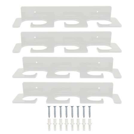 4 stk. fiskehjulsholder - robust, pladsbesparende, stilfuld holder til 6 stænger - vægmonteret fiskehjulsholder til indendørs og udendørs brug - 