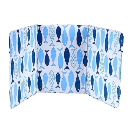 Stænkskærm til komfur, varmebestandig, foldbart beskyttelsesskjold med fiskemønster 84x39cm, holdbart, let rengørligt aluminiumsskjold til madlavning 