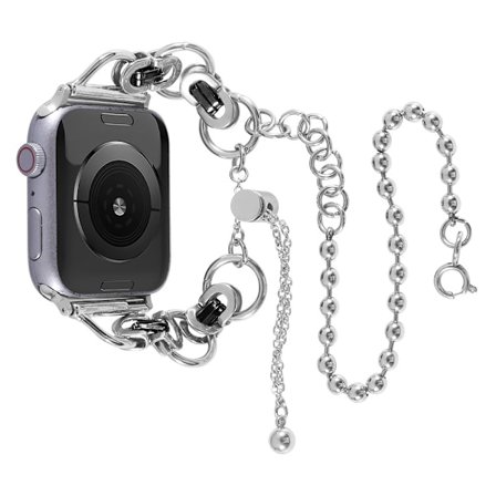 Apple Watch Series 8 (41mm) tvåradigt klockarmband i rostfritt stål - Silver / Svart