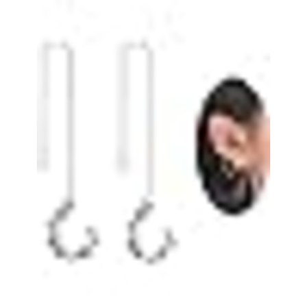 925 Sterling Silver Wavy Cuff Örhängen Wrap Tassels Örhängen Ladi