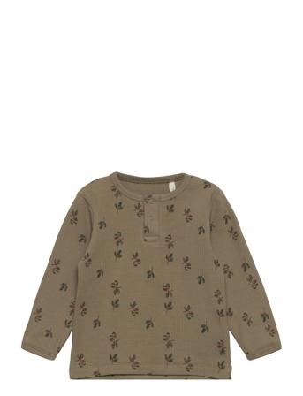 Blouse Ls W. Aop - Boys Tops T-shirts Long-sleeved T-shirts Green Fixoni