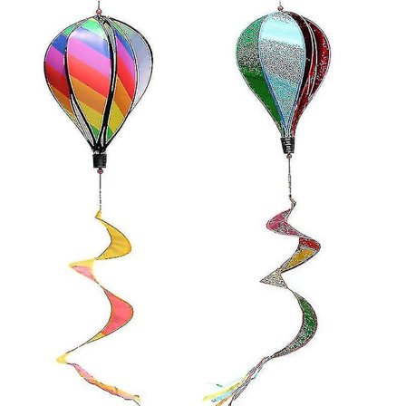 2 stk. Ballon Vindmølle Stribet Sekvens Vindstrømpe Ballon Have Dekoration-yuhao