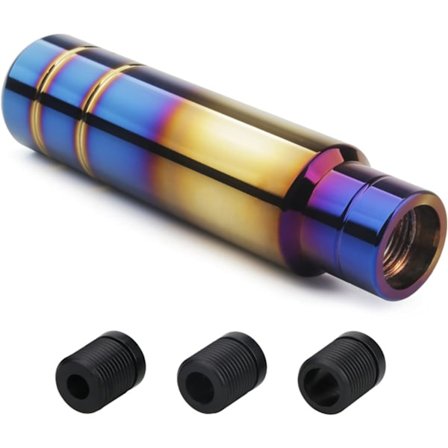 Universal 13cm Aluminium Gear Shift Knob med 3 Adaptere 8mm/10mm/