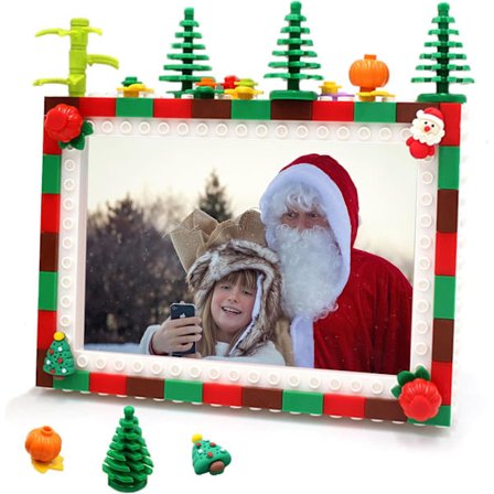 Jule Trefotoramme Håndverkssett - Kreativ Byggekloss Stil Ramme Making for Barnerom Veggdekor