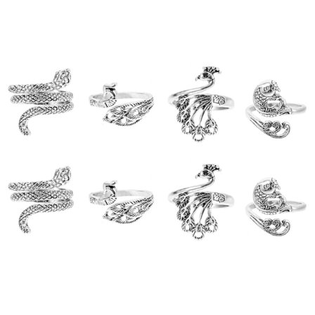 8 stk Vintage Strikkeløkke Heklet Ring Strikketilbehør Garn Strikket Ring