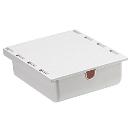 Dold förvaringslåda under skrivbordet